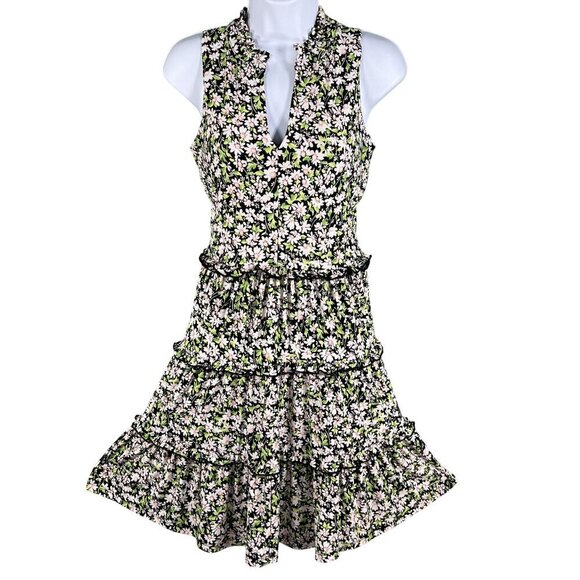 Tommy Hilfiger Womens 8 Ruffle Tiered Daisy Floral Sleeveless Dress Cottagecore - Picture 3 of 16